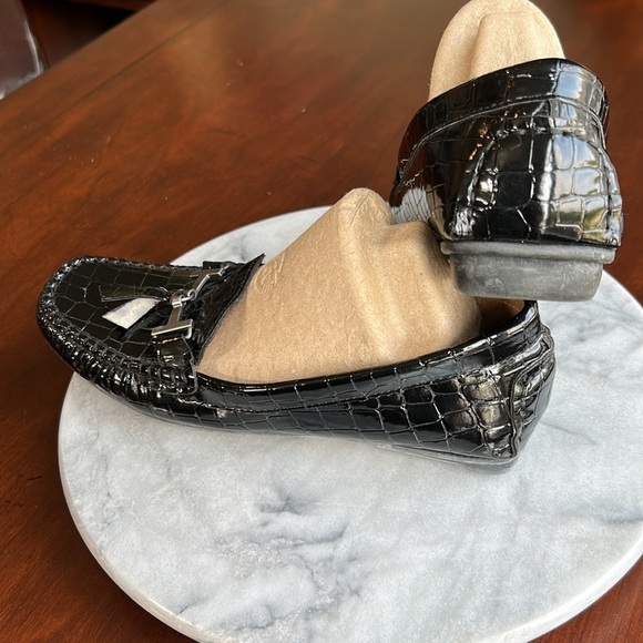 St. John s Bay black loafer flex size 7.5 M EUC worn once on cruise whip stitch - Picture 6 of 11